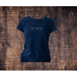 Ladies Navy T-Shirt Axe Logo