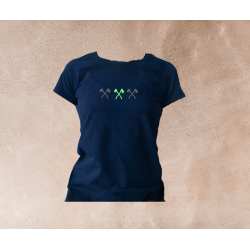 Ladies Navy Mint T-Shirt Axe Logo